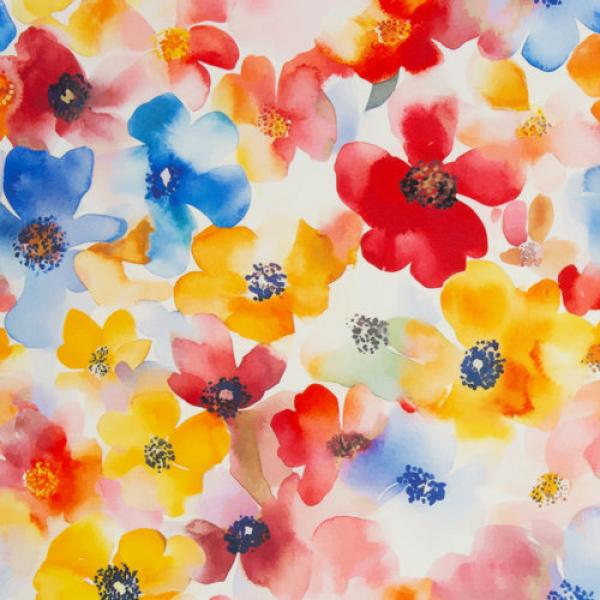 Outdoorcanvas Blüten auf weiß von Swafing